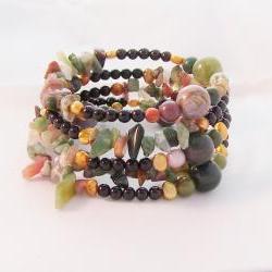 Bracelet, Indian Agate with Fresh Water Pearls