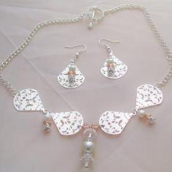 Elegant Silver & Crystal Necklace Set