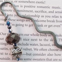 Beaded Bookmark, Gun Metal Gray