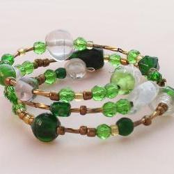 Green with Envy, Beaded Bracelet